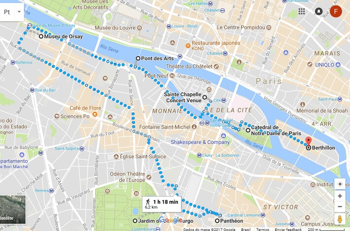 Mapa dia 3 em Paris